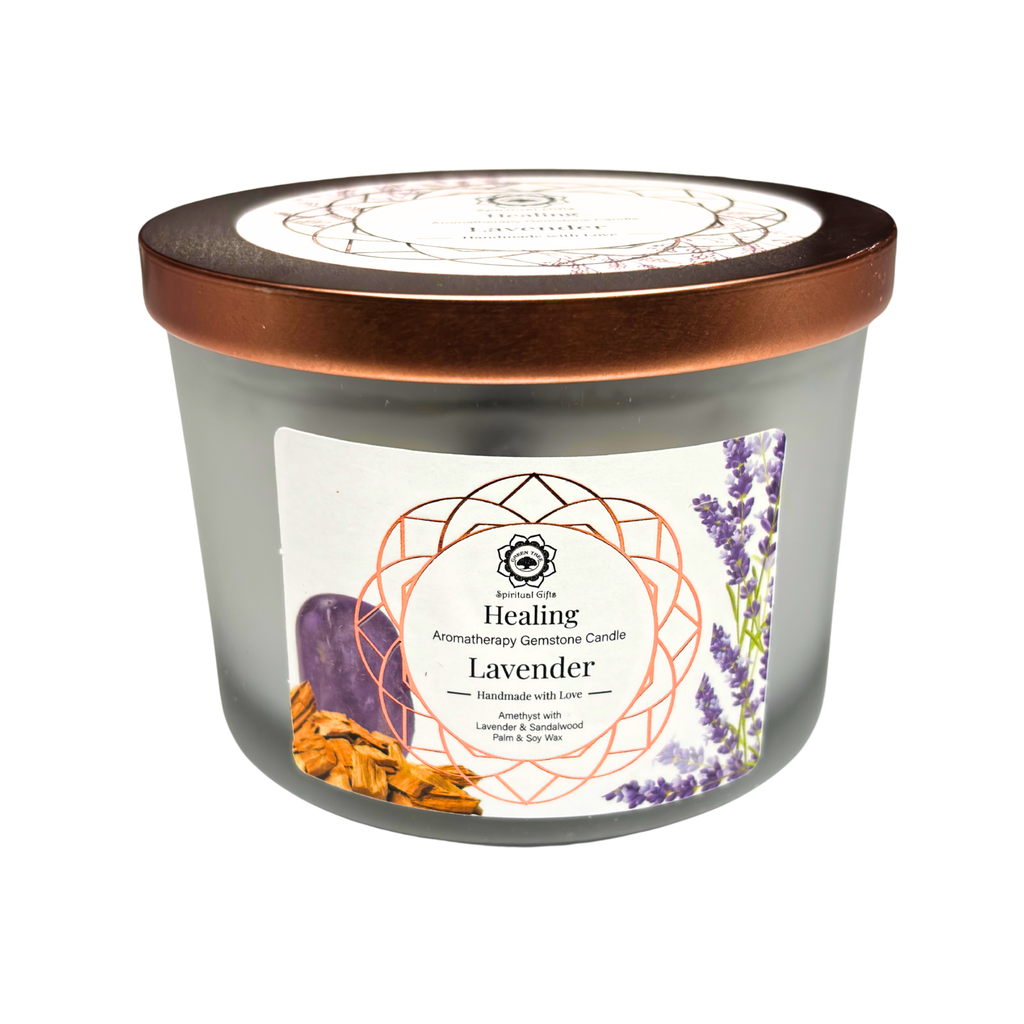 Bougie Guérison intérieure – Améthyste & Lavande