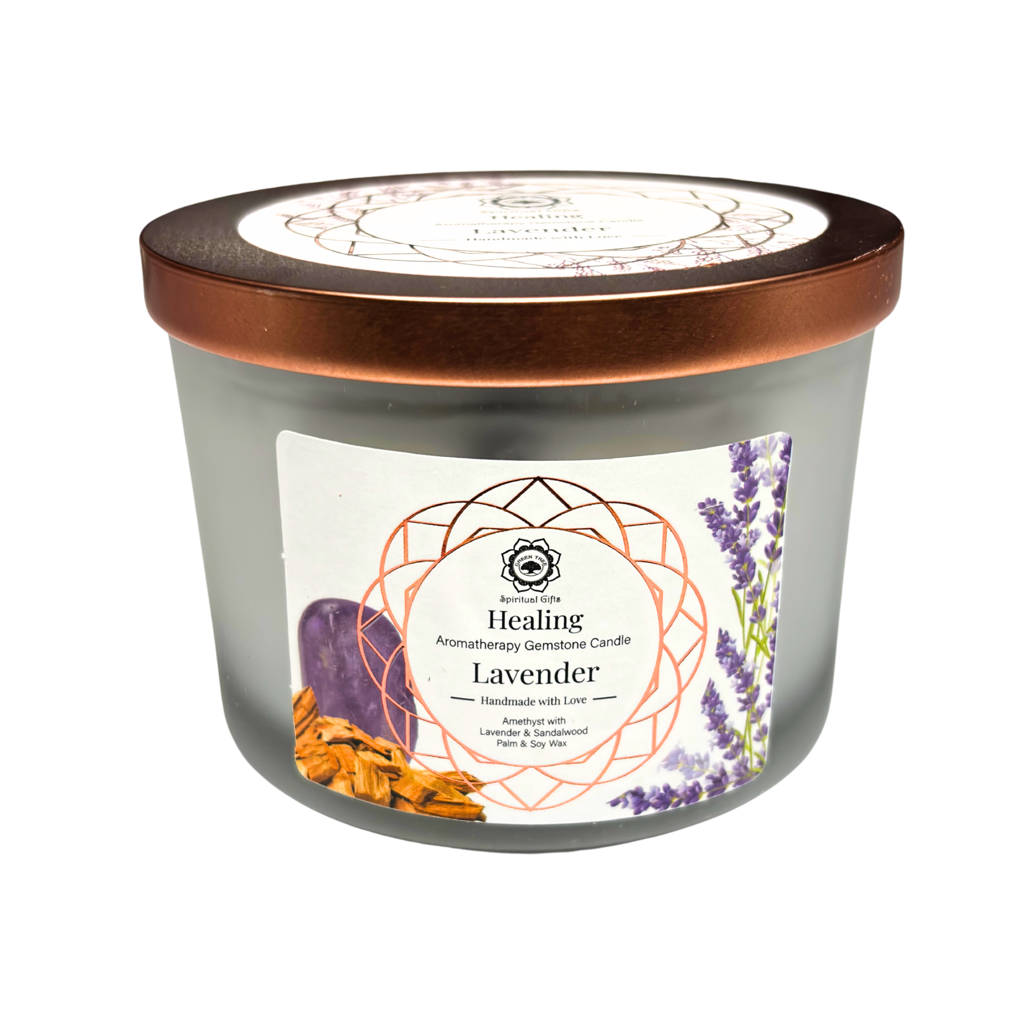 Bougie Guérison intérieure – Améthyste & Lavande