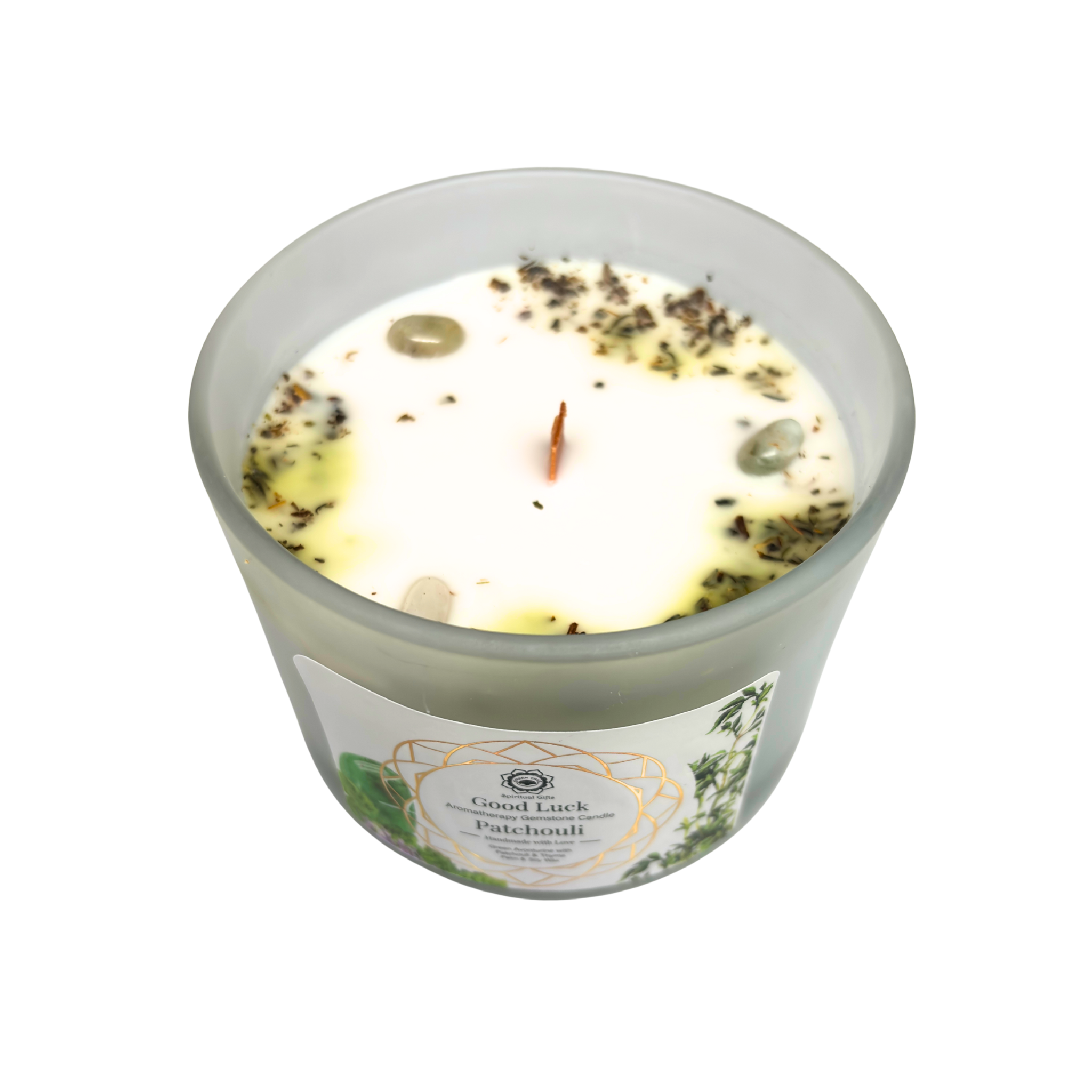Bougie Chance – Aventurine Verte & Patchouli