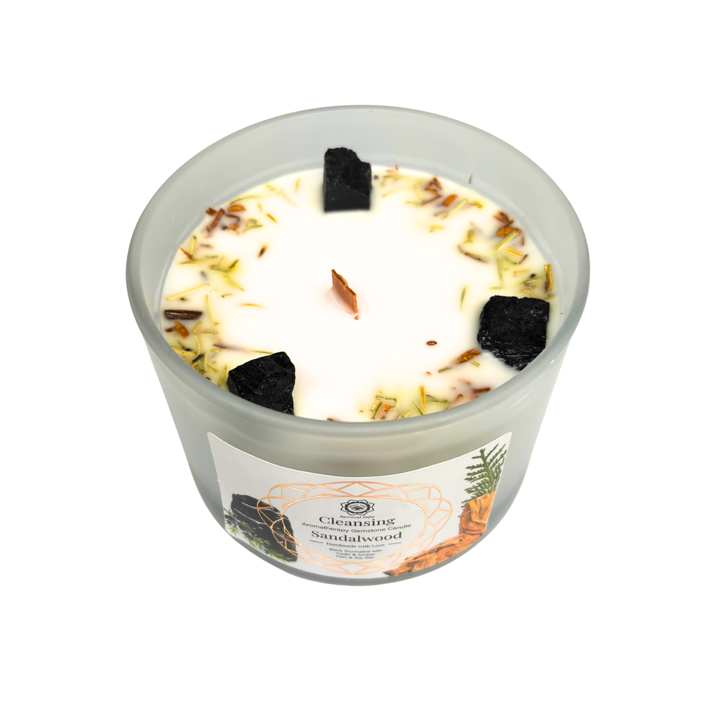 Bougie Nettoyage – Tourmaline Noire & Santal
