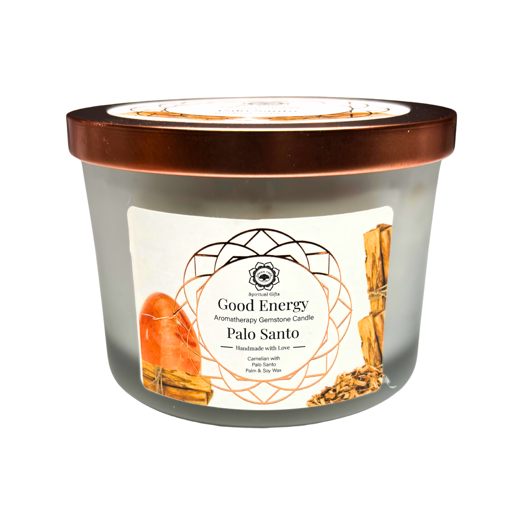 Bougie Énergie Positive – Cornaline & Palo Santo