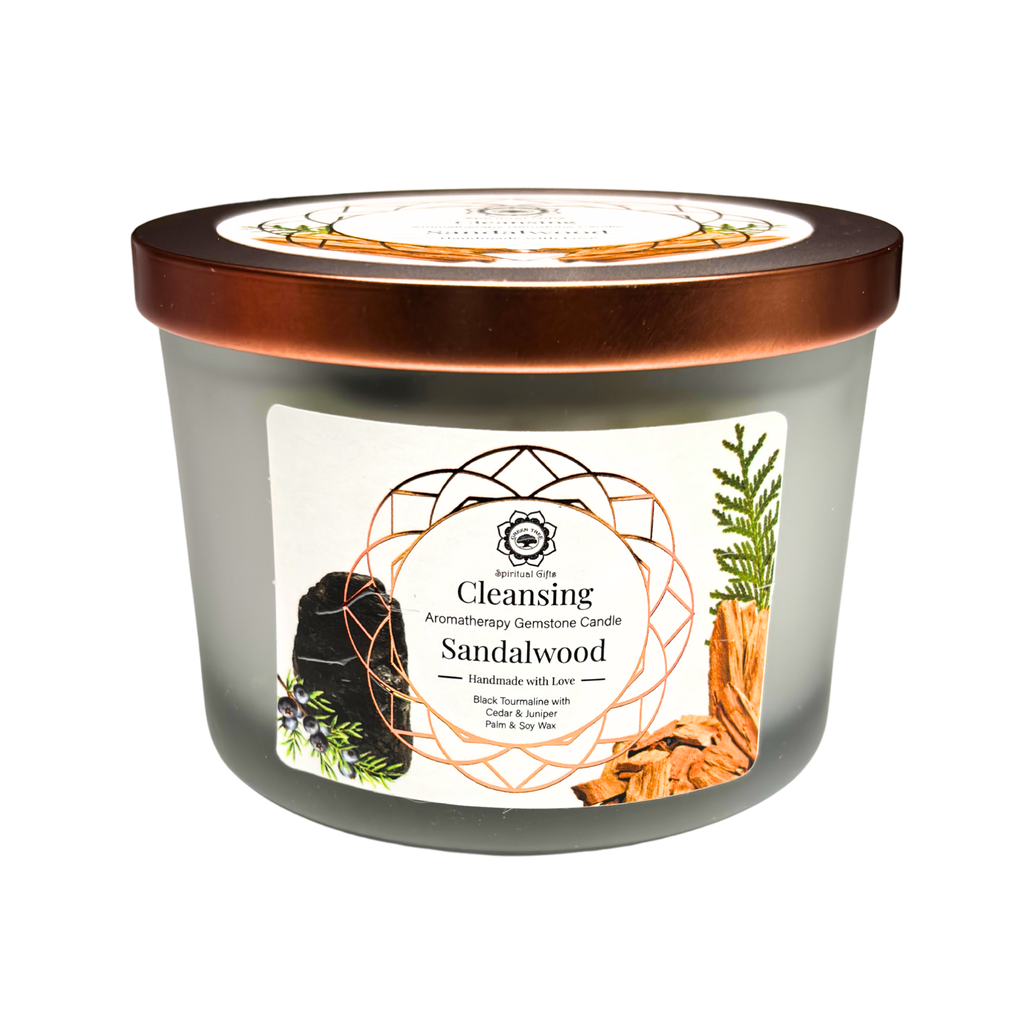 Bougie Nettoyage – Tourmaline Noire & Santal
